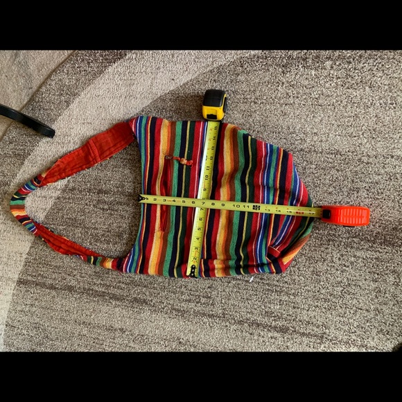 beach bag,Rainbow striped messenger bag, cross body bag - Picture 10 of 11